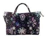 Shiny Winter Snowflake Abstract Christmas Cold Crystal December Carry-on Travel Shoulder Bag