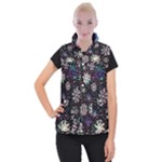 Shiny Winter Snowflake Abstract Christmas Cold Crystal December Women s Button Up Vest