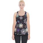 Shiny Winter Snowflake Abstract Christmas Cold Crystal December Piece Up Tank Top