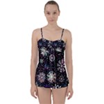 Shiny Winter Snowflake Abstract Christmas Cold Crystal December Babydoll Tankini Set