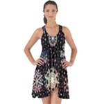 Shiny Winter Snowflake Abstract Christmas Cold Crystal December Show Some Back Chiffon Dress