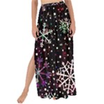 Shiny Winter Snowflake Abstract Christmas Cold Crystal December Maxi Chiffon Tie-Up Sarong