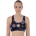 Shiny Winter Snowflake Abstract Christmas Cold Crystal December Back Weave Sports Bra