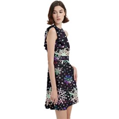 Cocktail Party Halter Sleeveless Dress With Pockets 