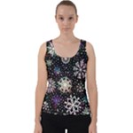 Shiny Winter Snowflake Abstract Christmas Cold Crystal December Velvet Tank Top