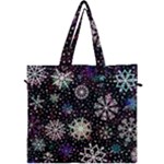 Shiny Winter Snowflake Abstract Christmas Cold Crystal December Canvas Travel Bag