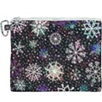 Shiny Winter Snowflake Abstract Christmas Cold Crystal December Canvas Cosmetic Bag (XXXL)