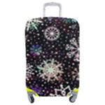 Shiny Winter Snowflake Abstract Christmas Cold Crystal December Luggage Cover (Medium)