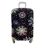 Shiny Winter Snowflake Abstract Christmas Cold Crystal December Luggage Cover (Small)