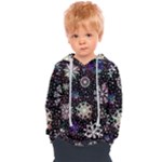 Shiny Winter Snowflake Abstract Christmas Cold Crystal December Kids  Overhead Hoodie