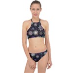 Shiny Winter Snowflake Abstract Christmas Cold Crystal December Halter Bikini Set