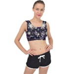 Shiny Winter Snowflake Abstract Christmas Cold Crystal December V-Back Sports Bra