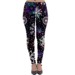 Shiny Winter Snowflake Abstract Christmas Cold Crystal December Lightweight Velour Leggings