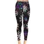 Shiny Winter Snowflake Abstract Christmas Cold Crystal December Inside Out Leggings