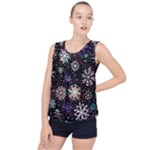 Shiny Winter Snowflake Abstract Christmas Cold Crystal December Bubble Hem Chiffon Tank Top