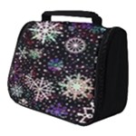 Shiny Winter Snowflake Abstract Christmas Cold Crystal December Full Print Travel Pouch (Small)