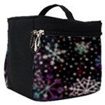 Shiny Winter Snowflake Abstract Christmas Cold Crystal December Make Up Travel Bag (Small)