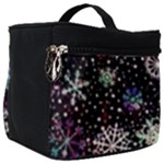 Shiny Winter Snowflake Abstract Christmas Cold Crystal December Make Up Travel Bag (Big)