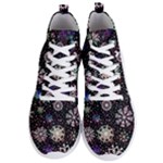 Shiny Winter Snowflake Abstract Christmas Cold Crystal December Men s Lightweight High Top Sneakers