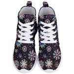 Shiny Winter Snowflake Abstract Christmas Cold Crystal December Women s Lightweight High Top Sneakers