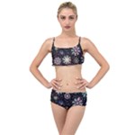 Shiny Winter Snowflake Abstract Christmas Cold Crystal December Layered Top Bikini Set