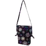 Shiny Winter Snowflake Abstract Christmas Cold Crystal December Folding Shoulder Bag