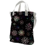 Shiny Winter Snowflake Abstract Christmas Cold Crystal December Canvas Messenger Bag