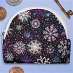 Shiny Winter Snowflake Abstract Christmas Cold Crystal December Horseshoe Style Canvas Pouch