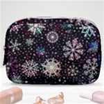 Shiny Winter Snowflake Abstract Christmas Cold Crystal December Make Up Pouch (Small)