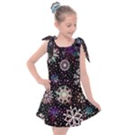 Shiny Winter Snowflake Abstract Christmas Cold Crystal December Kids  Tie Up Tunic Dress