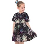 Shiny Winter Snowflake Abstract Christmas Cold Crystal December Kids  Sailor Dress