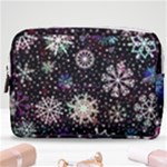 Shiny Winter Snowflake Abstract Christmas Cold Crystal December Make Up Pouch (Medium)