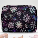 Shiny Winter Snowflake Abstract Christmas Cold Crystal December Make Up Pouch (Large)