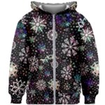 Shiny Winter Snowflake Abstract Christmas Cold Crystal December Kids  Zipper Hoodie Without Drawstring