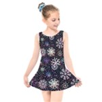 Shiny Winter Snowflake Abstract Christmas Cold Crystal December Kids  Skater Dress Swimsuit