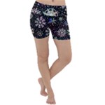 Shiny Winter Snowflake Abstract Christmas Cold Crystal December Lightweight Velour Yoga Shorts