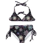 Shiny Winter Snowflake Abstract Christmas Cold Crystal December Kids  Classic Bikini Set