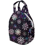 Shiny Winter Snowflake Abstract Christmas Cold Crystal December Travel Backpack