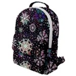 Shiny Winter Snowflake Abstract Christmas Cold Crystal December Flap Pocket Backpack (Small)