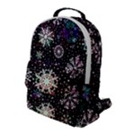 Shiny Winter Snowflake Abstract Christmas Cold Crystal December Flap Pocket Backpack (Large)