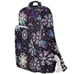 Shiny Winter Snowflake Abstract Christmas Cold Crystal December Double Compartment Backpack