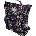 Shiny Winter Snowflake Abstract Christmas Cold Crystal December Buckle Up Backpack