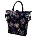 Shiny Winter Snowflake Abstract Christmas Cold Crystal December Buckle Top Tote Bag