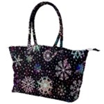 Shiny Winter Snowflake Abstract Christmas Cold Crystal December Canvas Shoulder Bag