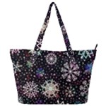 Shiny Winter Snowflake Abstract Christmas Cold Crystal December Full Print Shoulder Bag