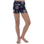 Shiny Winter Snowflake Abstract Christmas Cold Crystal December Kids  Lightweight Velour Yoga Shorts