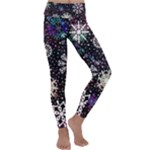 Shiny Winter Snowflake Abstract Christmas Cold Crystal December Kids  Lightweight Velour Classic Yoga Leggings