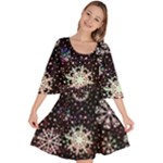 Shiny Winter Snowflake Abstract Christmas Cold Crystal December Velour Kimono Dress