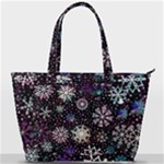 Shiny Winter Snowflake Abstract Christmas Cold Crystal December Back Pocket Shoulder Bag 