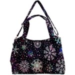 Shiny Winter Snowflake Abstract Christmas Cold Crystal December Double Compartment Shoulder Bag